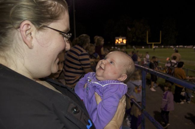 Mom and Leia at the WHS football game
