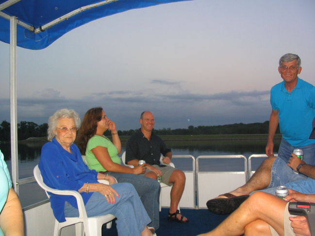 Mawmaw , Emily , Ron and Frank on the boat
Lake Caroline, June 2005
Keywords: MawMaw Ron Emily Frank