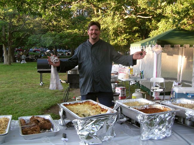 Erik the magnificient
and his bounty of delicious food
Wedding Day August 5, 2006
Big Meadows Campground
Shenandoah National Park, VA
Keywords: Erik