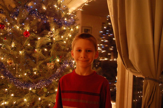 James by the Christmas Tree
