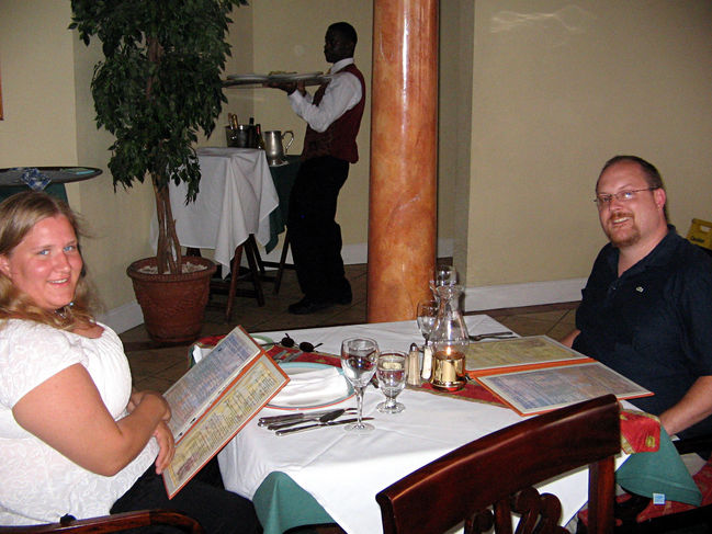 Dinner at Valentino's
Honeymoon at Ocho Rios, Jamaica
August, 2006
Keywords: Mike Julie Honeymoon