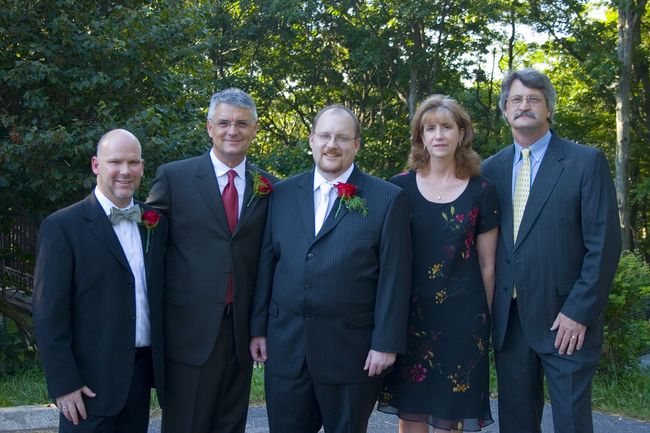 Ron, Dad, Mike, Aunt Becky, Uncle D.D.
Wedding Day, August 5, 2006
Keywords: Ron Dad Mike Becky D.D.