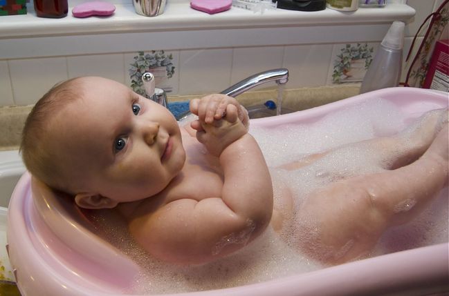 Having a bath
