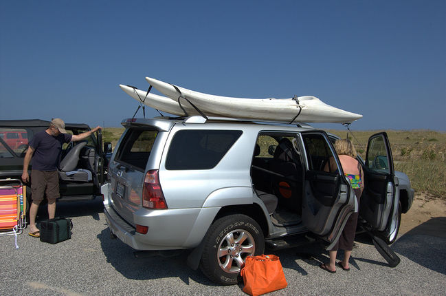 Our 4Runner decked out with kayaks on the roof
Outer Banks, NC
