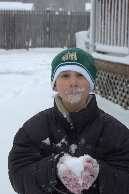 James eating snow

