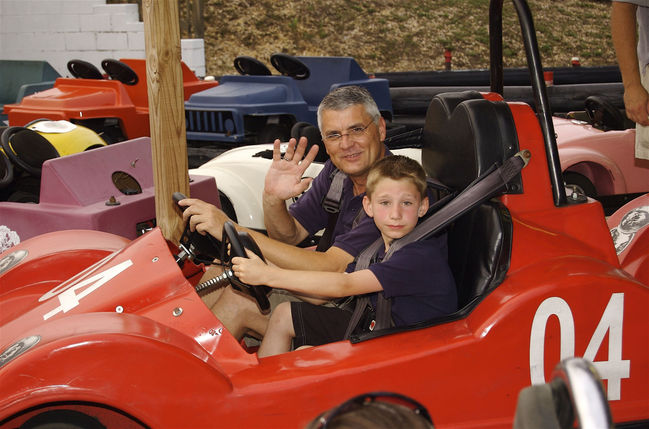 James and Dad in the go kart
