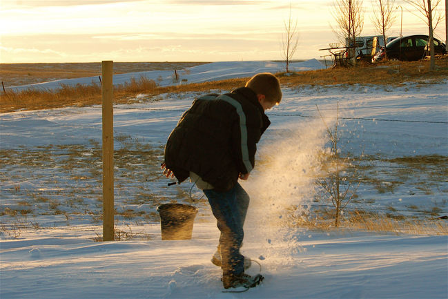 James kicking snow
in Carpenter, WY
