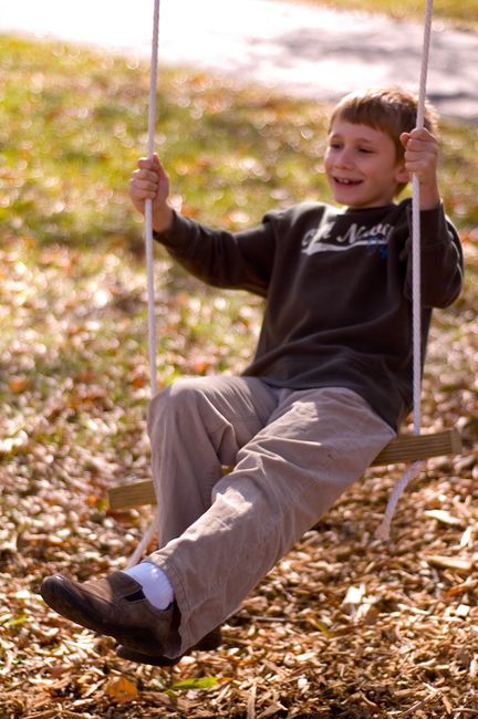 James on the swing
We put up a rope swing on the oak out front.
