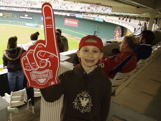 James with the foam finger
at the Washington Nationals Game
Keywords: James baseball