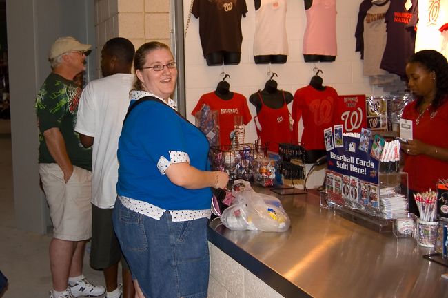 Julie buying souvenirs
at Nationals Stadium
Keywords: Julie Nationals