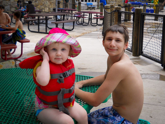 James and Leia at the waterpark
