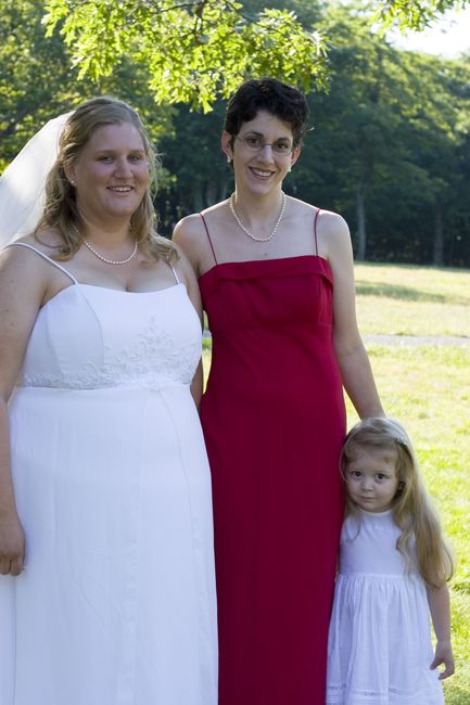 Julie Melissa and Abigail
Julie and maid of honor and flower girl
