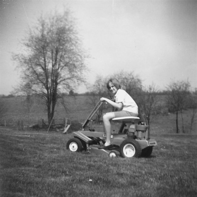 Mom on a lawnmower
Mid 1960's
Keywords: Mom